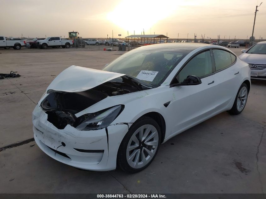 2022 Tesla Model 3 Long Range Dual Motor All-Wheel Drive VIN: 5YJ3E1EB3NF247567 Lot: 38844763