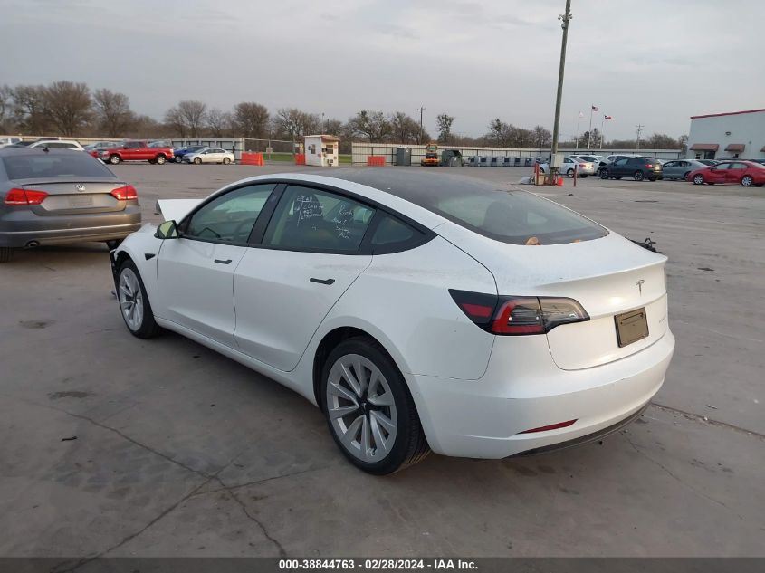 2022 Tesla Model 3 Long Range Dual Motor All-Wheel Drive VIN: 5YJ3E1EB3NF247567 Lot: 38844763