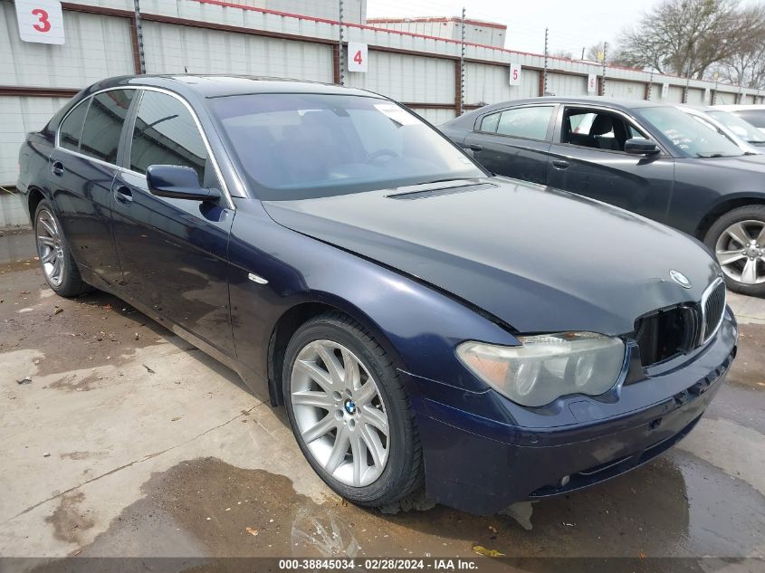 2004 BMW 745I VIN: WBAGL63584DP73245 Lot: 38845034