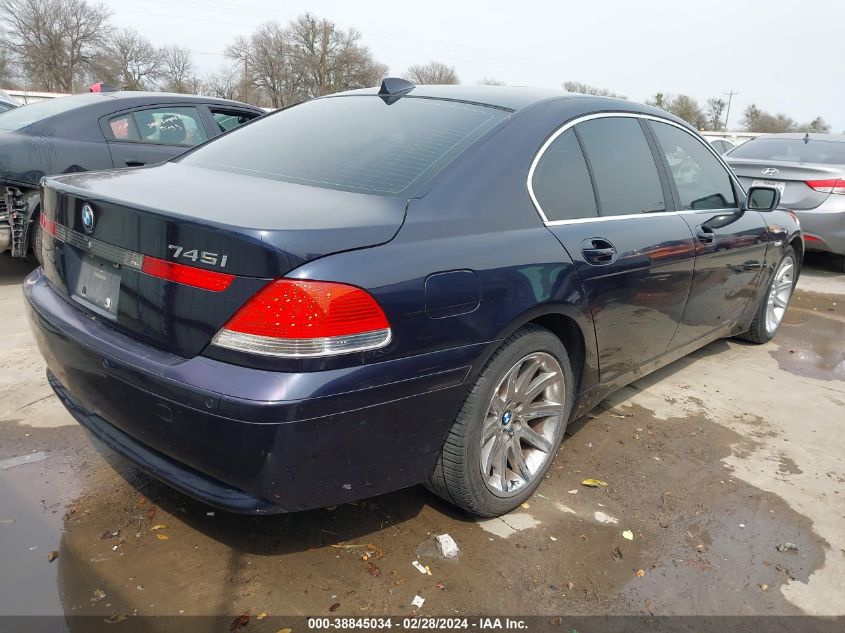 2004 BMW 745I VIN: WBAGL63584DP73245 Lot: 38845034