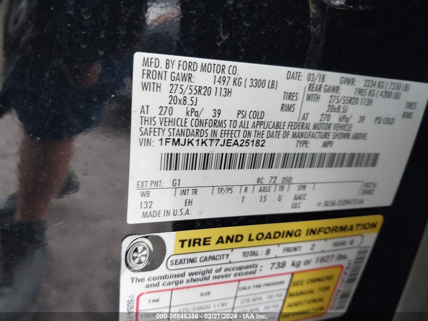 2018 FORD EXPEDITION MAX LIMITED - 1FMJK1KT7JEA25182