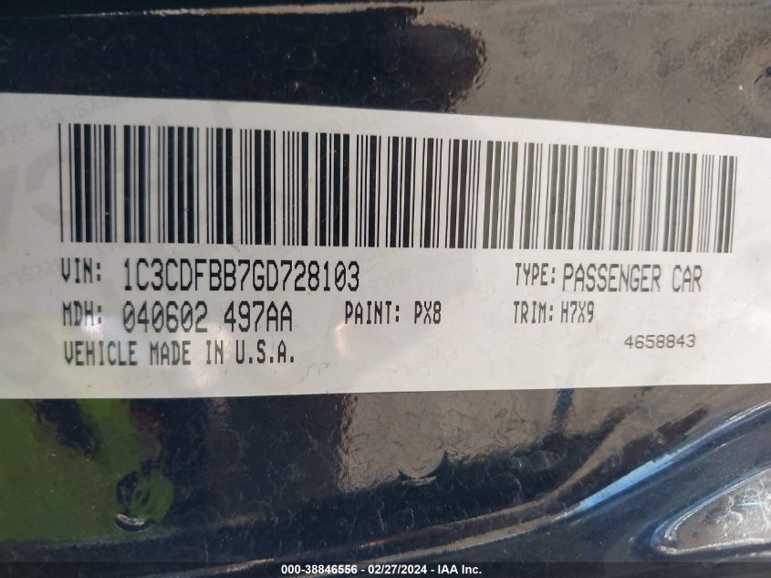 1C3CDFBB7GD728103 2016 Dodge Dart Sxt