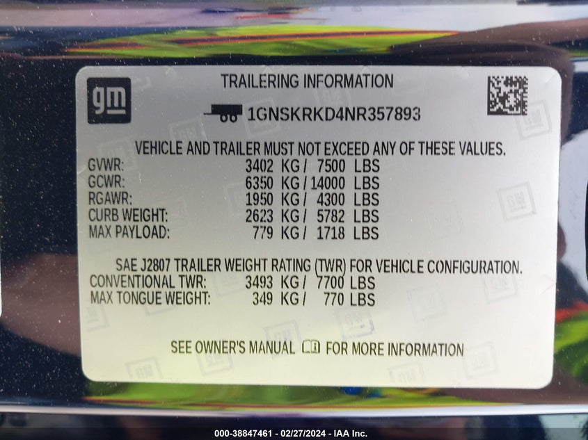 2022 CHEVROLET TAHOE 4WD RST - 1GNSKRKD4NR357893