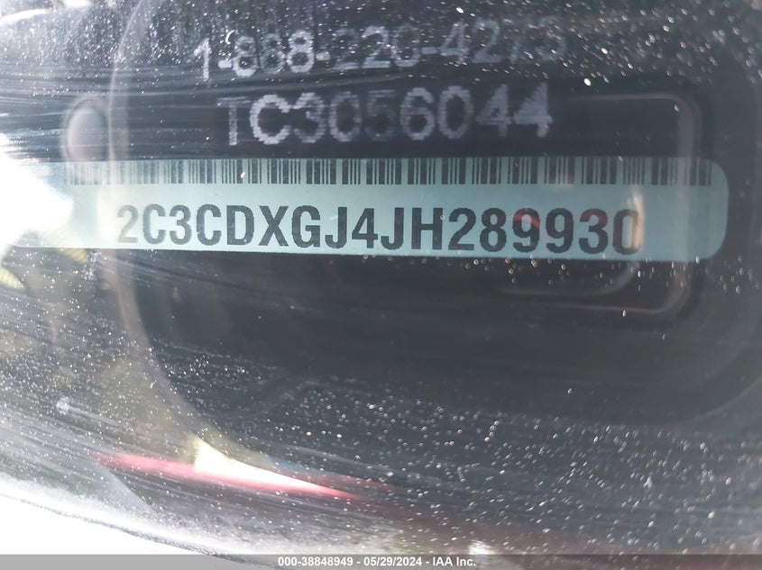 2018 Dodge Charger R/T Scat Pack Rwd VIN: 2C3CDXGJ4JH289930 Lot: 38848949