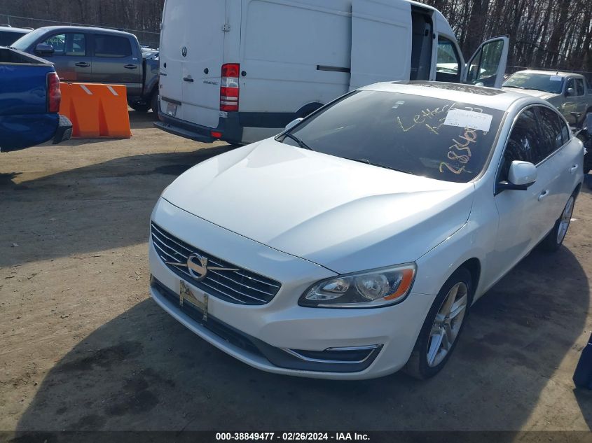 2014 Volvo S60 T5/T5 Platinum/T5 Premier/T5 Premier Plus VIN: YV1612FS0E2283405 Lot: 38849477