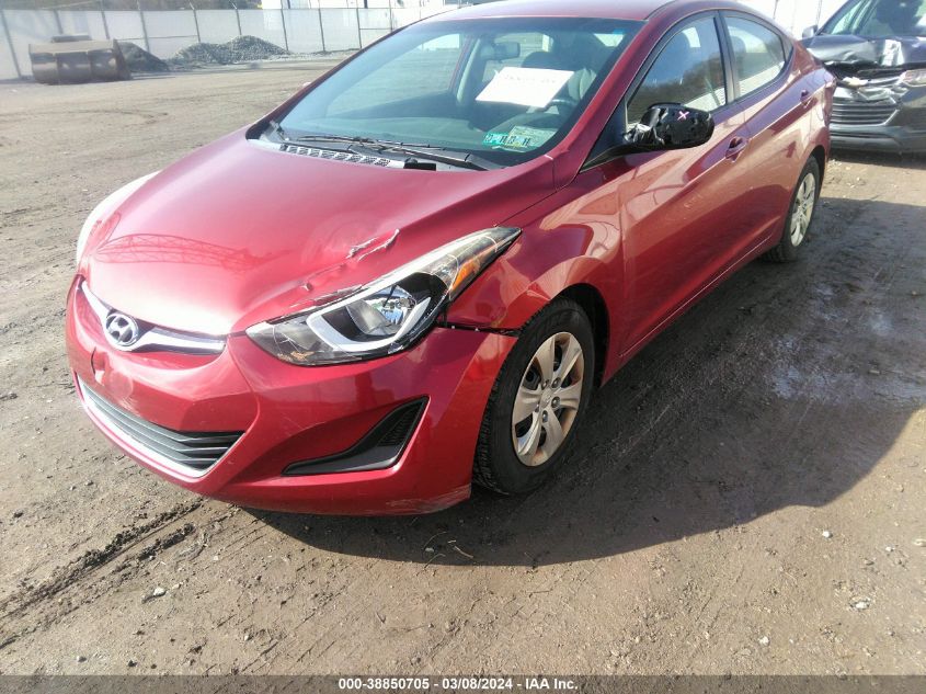 2016 Hyundai Elantra Se VIN: 5NPDH4AE2GH687331 Lot: 38850705