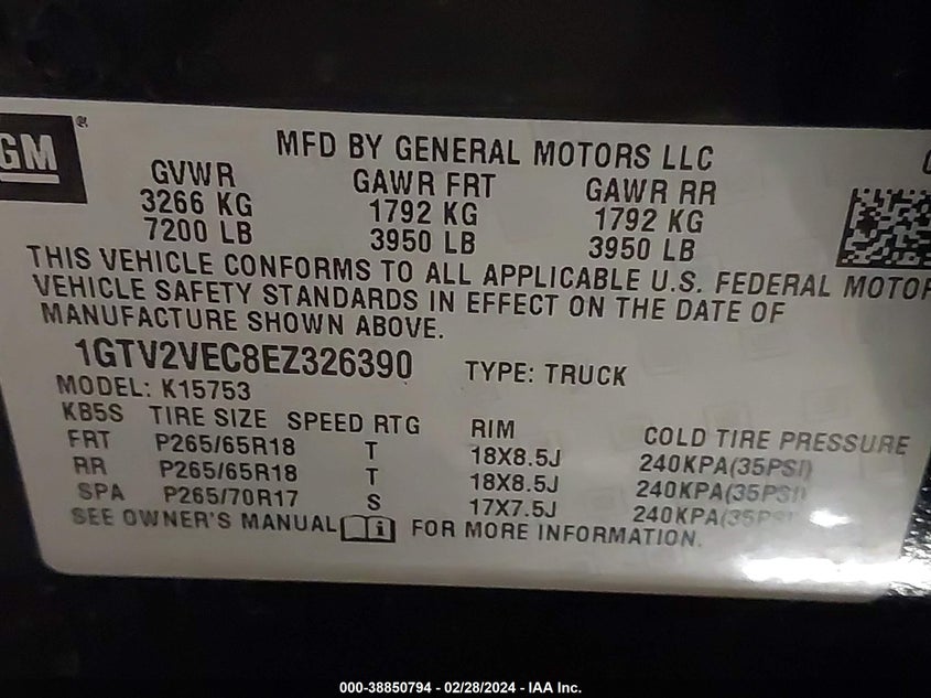 2014 GMC SIERRA 1500 SLT - 1GTV2VEC8EZ326390