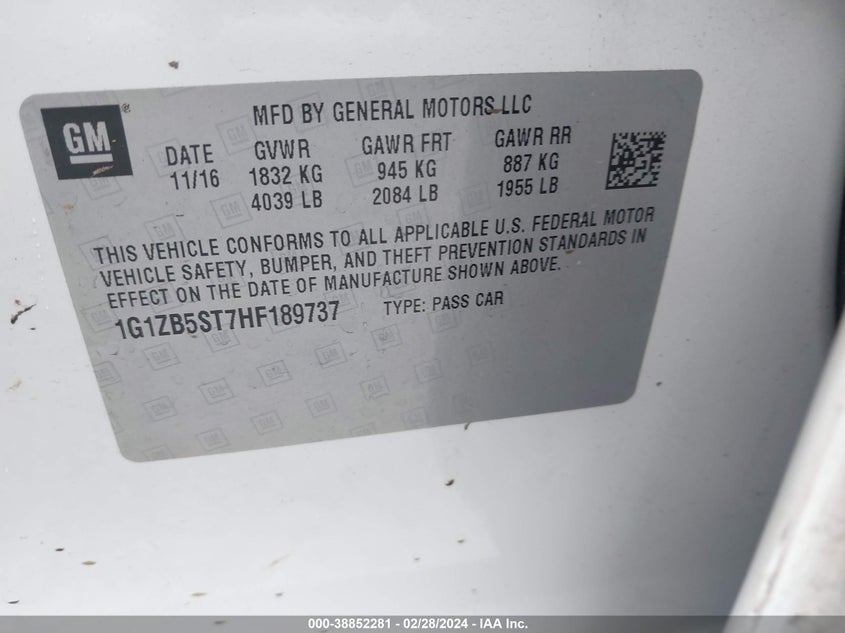 2017 CHEVROLET MALIBU LS - 1G1ZB5ST7HF189737