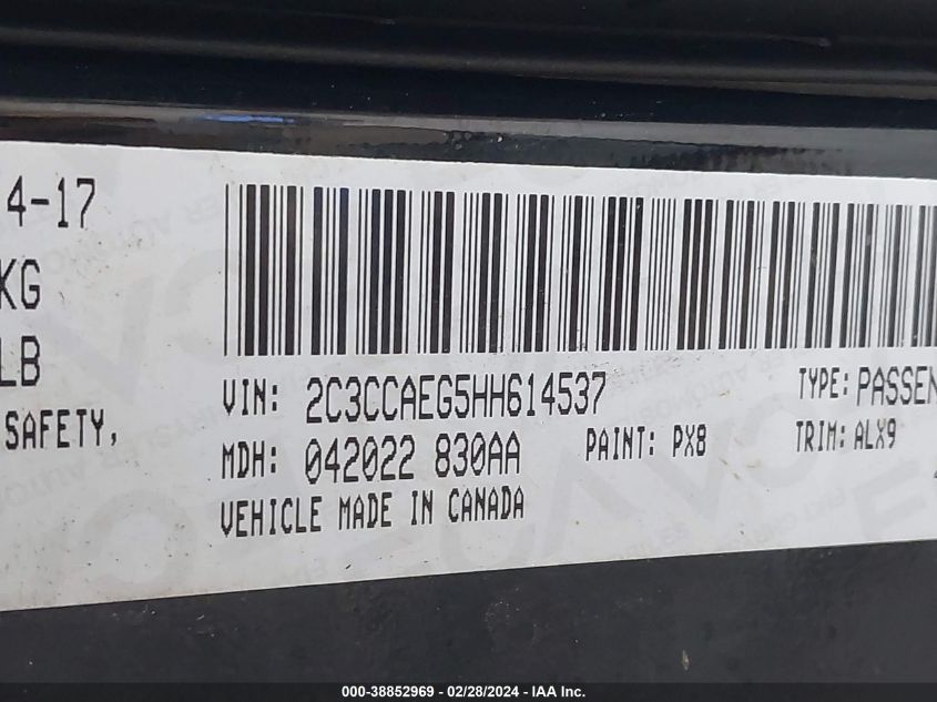 2C3CCAEG5HH614537 2017 Chrysler 300C