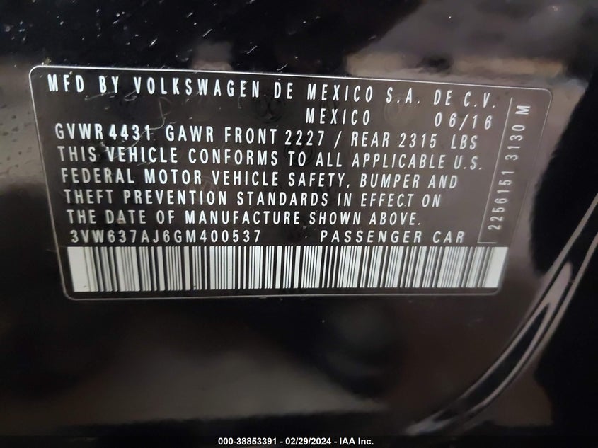 2016 VOLKSWAGEN JETTA HYBRID SEL PREMIUM - 3VW637AJ6GM400537