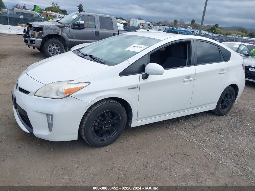 2013 Toyota Prius Two VIN: JTDKN3DUXD0350508 Lot: 38853452