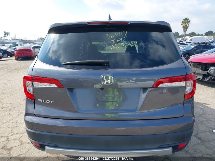 2019 Honda Pilot Ex VIN: 5FNYF5H34KB041149 Lot: 38856294