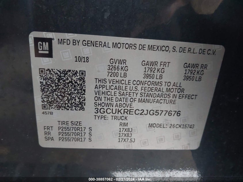 2018 CHEVROLET SILVERADO 1500 1LT - 3GCUKREC2JG577676