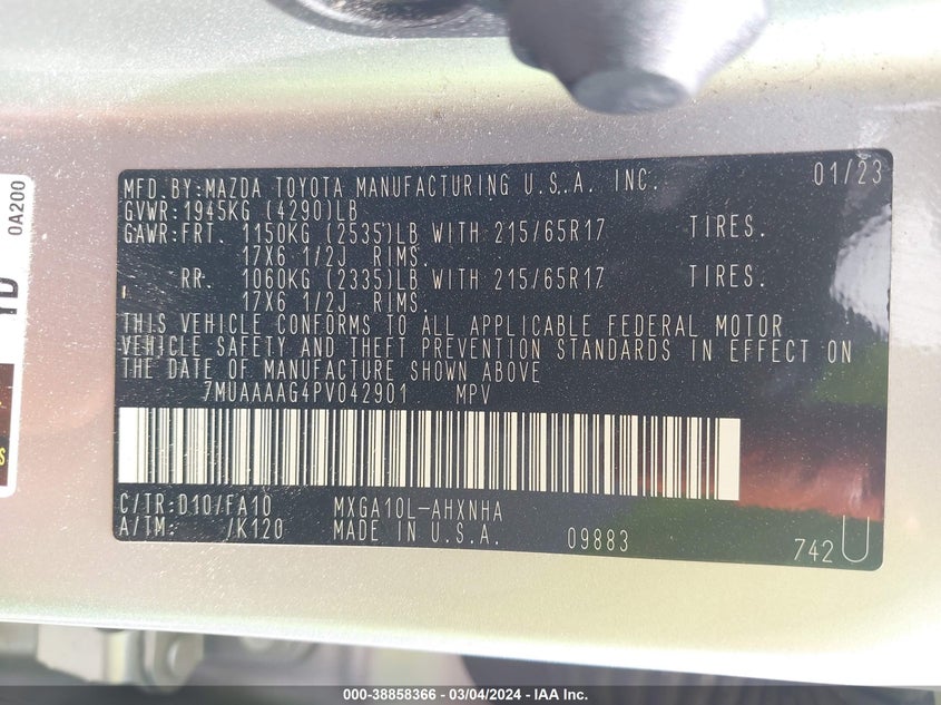 2023 TOYOTA COROLLA CROSS L - 7MUAAAAG4PV042901