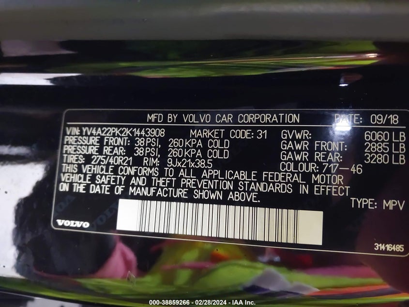 2019 VOLVO XC90 T6 MOMENTUM - YV4A22PK2K1443908