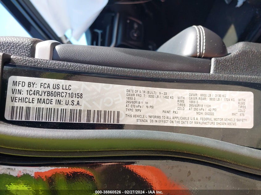 VIN 1C4RJYB60RC710158 2024 JEEP GRAND CHEROKEE 4XE