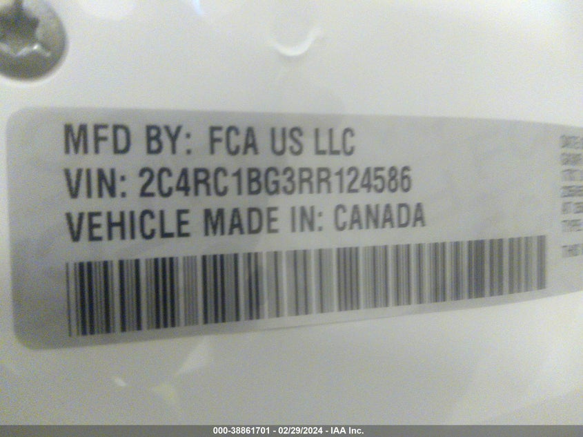 2024 CHRYSLER PACIFICA TOURING L - 2C4RC1BG3RR124586