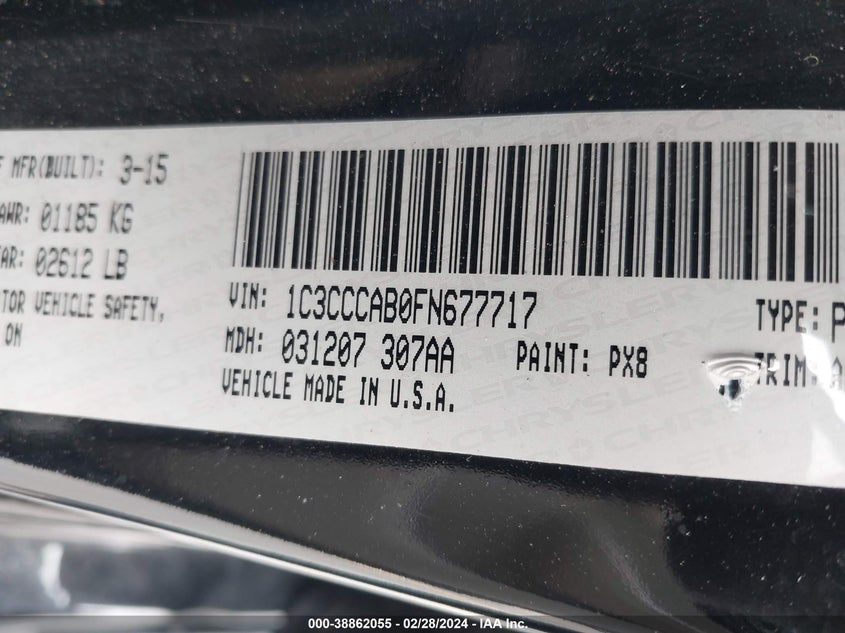 2015 CHRYSLER 200 LIMITED - 1C3CCCAB0FN677717