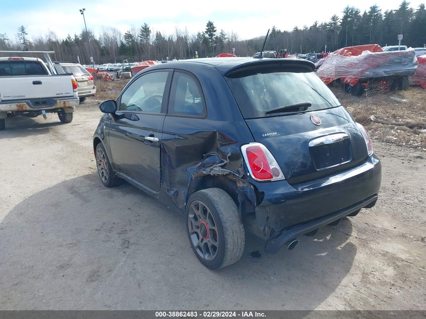 2013 Fiat 500 Turbo VIN: 3C3CFFHH1DT543296 Lot: 38862483