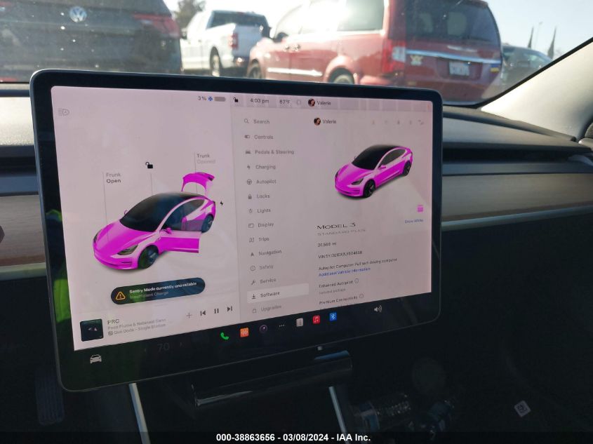 2020 Tesla Model 3 Standard Range Plus Rear-Wheel Drive/Standard Range Rear-Wheel Drive VIN: 5YJ3E1EA2LF504688 Lot: 38863656