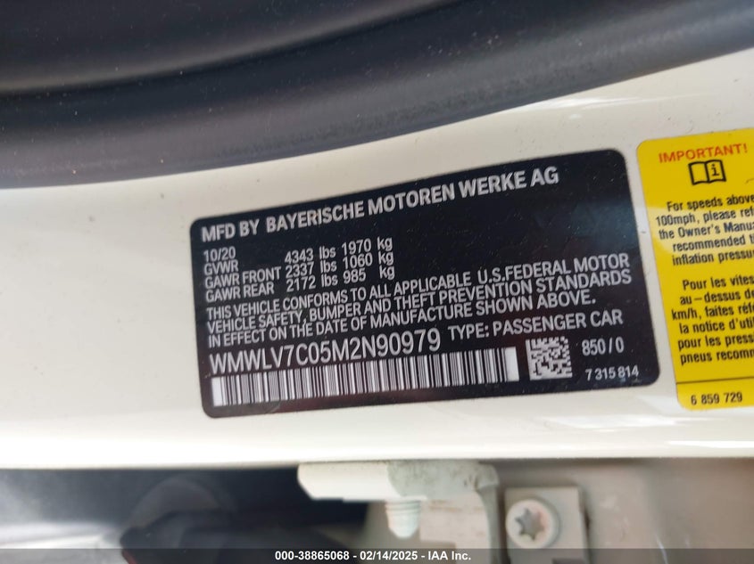 2021 Mini Clubman Cooper S VIN: WMWLV7C05M2N90979 Lot: 38865068