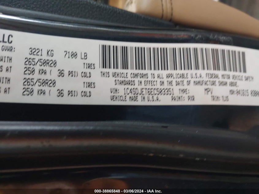 2014 DODGE DURANGO CITADEL - 1C4SDJET6EC503351