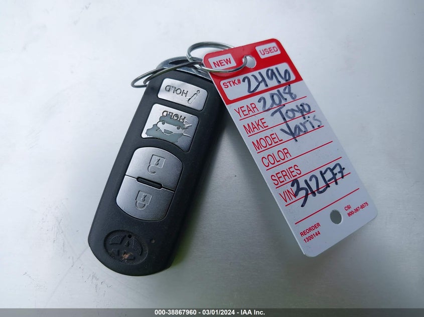 VIN 3MYDLBYV1JY312177 2018 TOYOTA YARIS IA