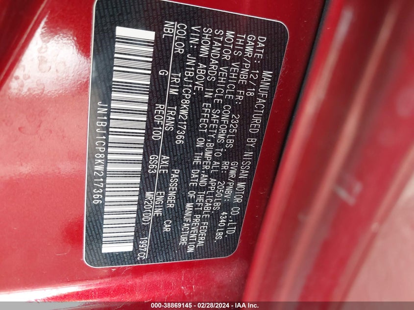 2019 NISSAN ROGUE SPORT S - JN1BJ1CP8KW217366