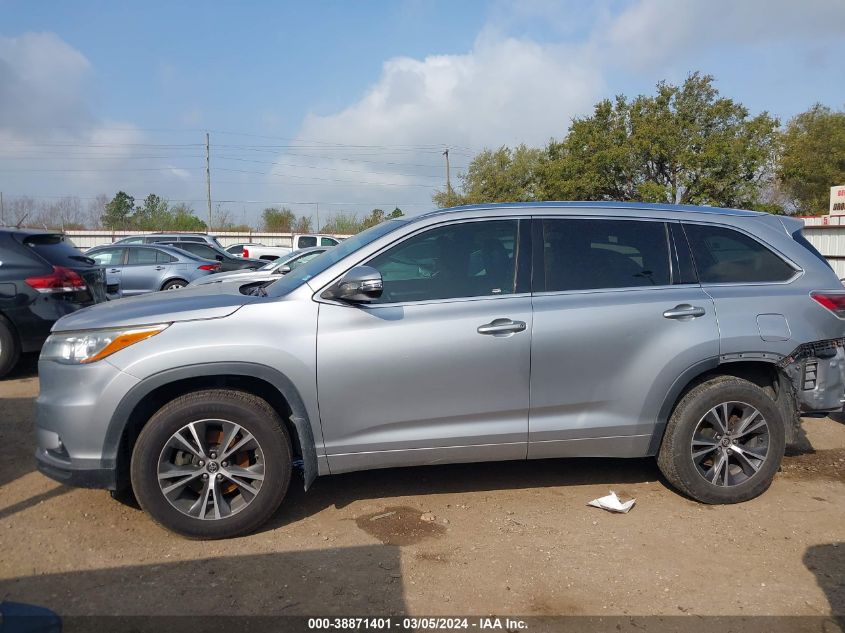 2016 Toyota Highlander Xle V6 VIN: 5TDKKRFH5GS155994 Lot: 38871401