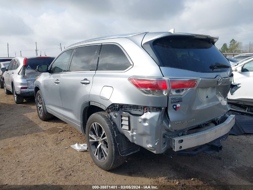 2016 Toyota Highlander Xle V6 VIN: 5TDKKRFH5GS155994 Lot: 38871401