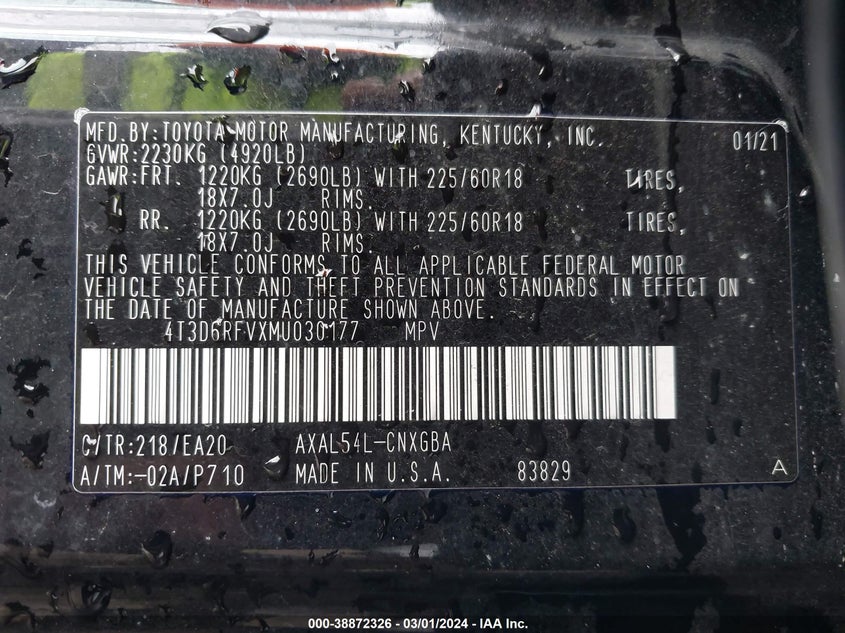 2021 TOYOTA RAV4 LIMITED HYBRID - 4T3D6RFVXMU030177