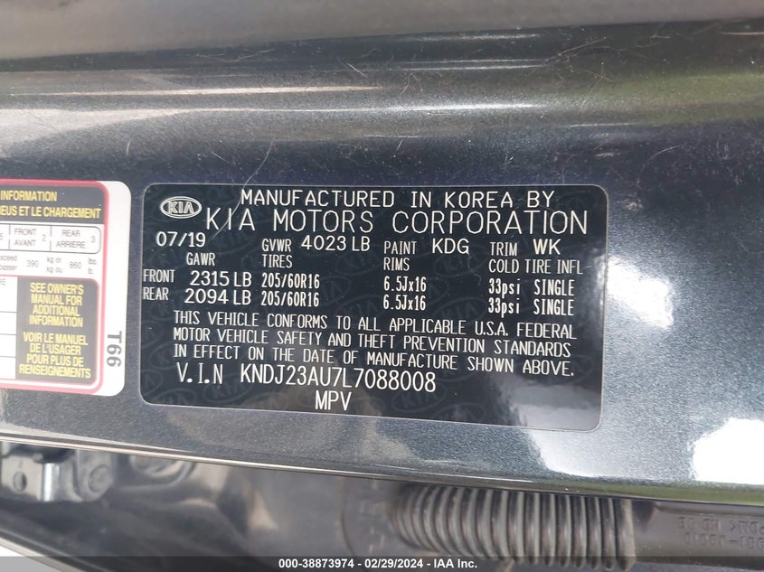 2020 KIA SOUL LX/X LINE/S - KNDJ23AU7L7088008