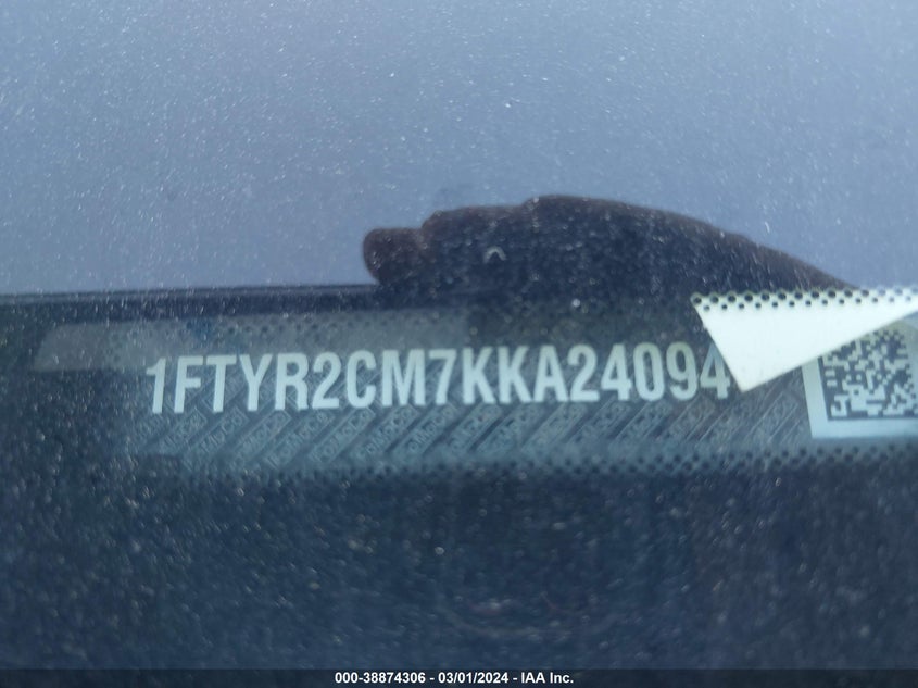 VIN 1FTYR2CM7KKA24094 2019 FORD TRANSIT-250 T-250