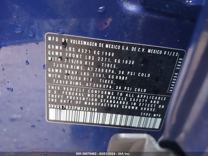 2023 VOLKSWAGEN TAOS 1.5T SE - 3VVSX7B23PM333748