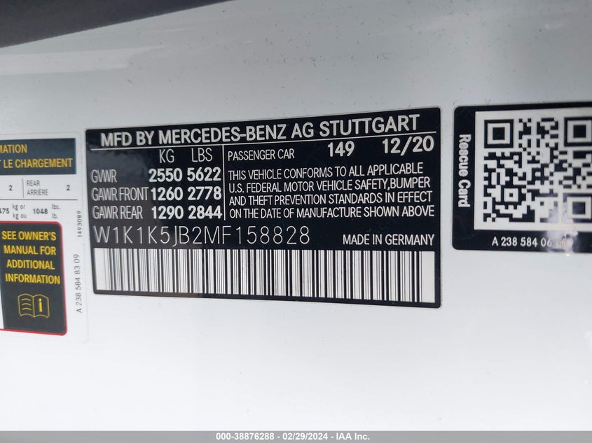 2021 MERCEDES-BENZ E 450 - W1K1K5JB2MF158828