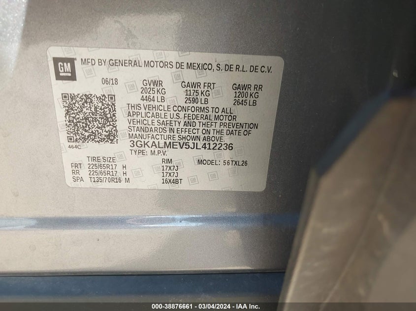 2018 GMC TERRAIN SLE - 3GKALMEV5JL412236