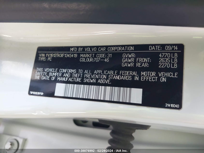 2015 VOLVO S60 PREMIER - YV1612TKXF1345419