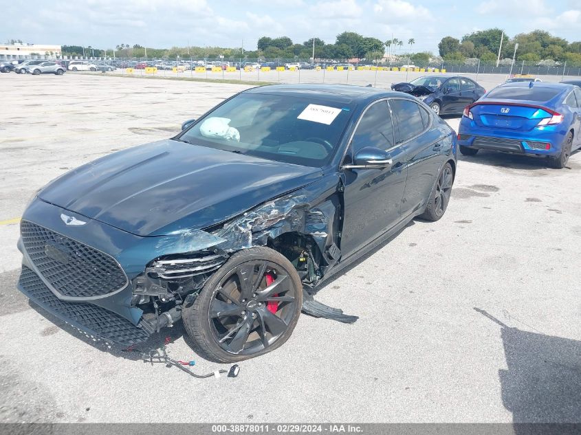 2022 Genesis G70 3.3T Rwd VIN: KMTG54TE6NU098824 Lot: 38878011