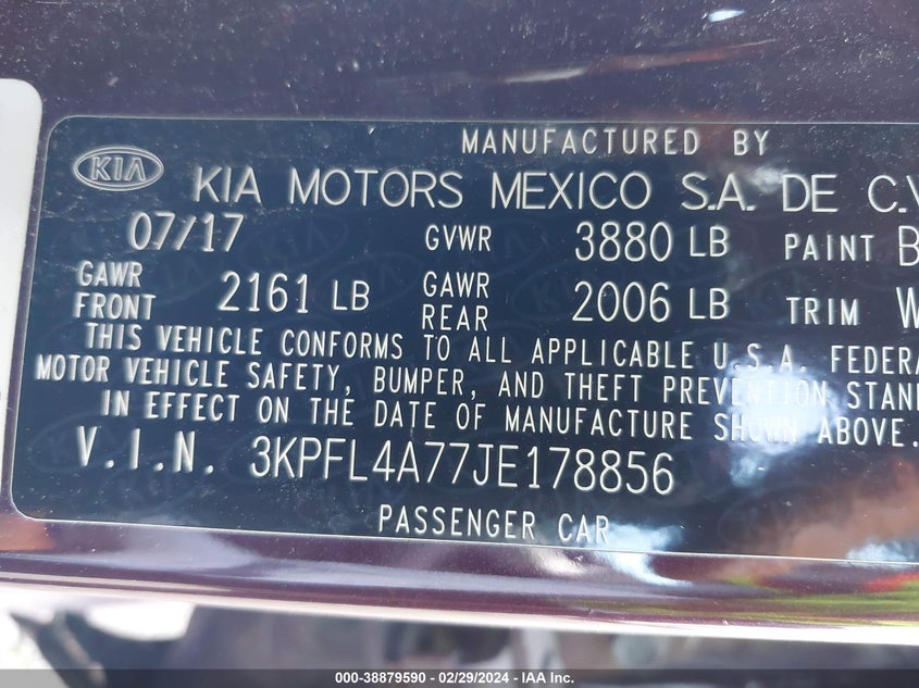2018 KIA FORTE LX - 3KPFL4A77JE178856