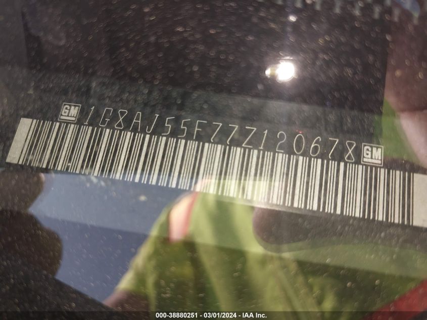 2007 Saturn Ion 2 VIN: 1G8AJ55F77Z120678 Lot: 43443304