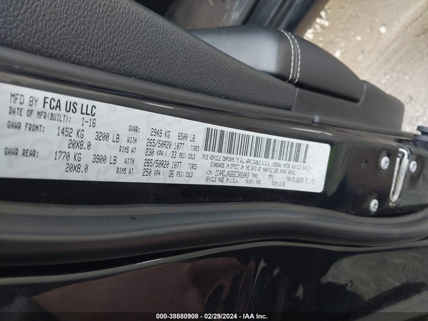 2016 DODGE DURANGO SXT - 1C4RDJAG6GC302043