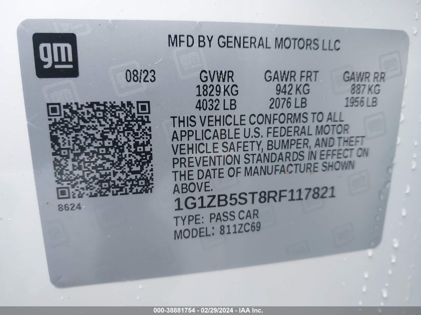 2024 CHEVROLET MALIBU FWD LS - 1G1ZB5ST8RF117821