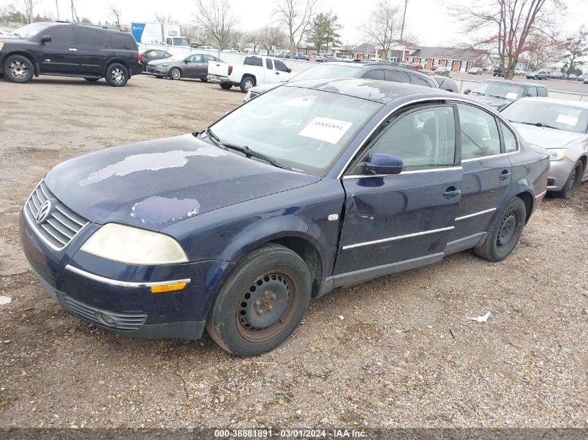 2002 Volkswagen Passat Gls VIN: WVWPD63B02P354307 Lot: 38881891