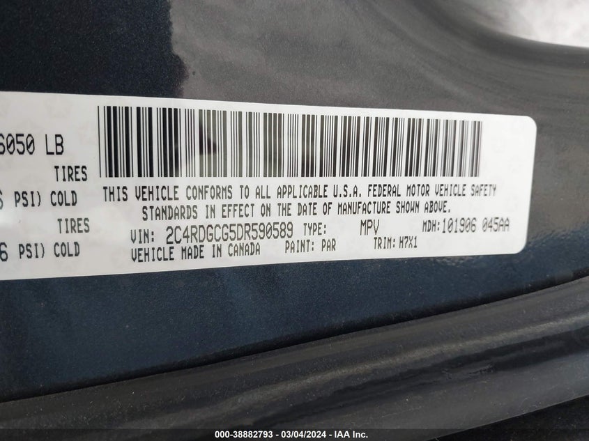 2013 DODGE GRAND CARAVAN SXT - 2C4RDGCG5DR590589