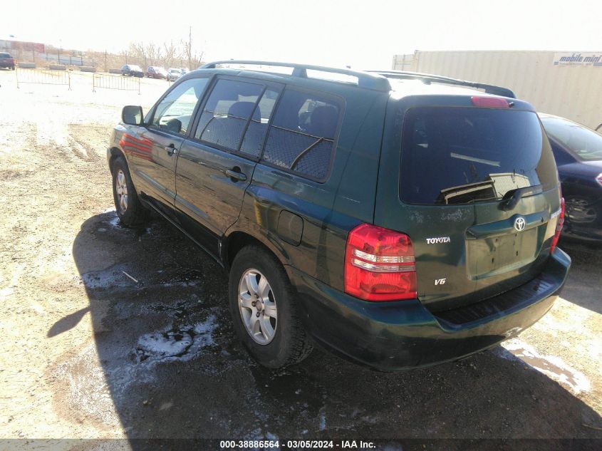 2002 Toyota Highlander V6 VIN: JTEGF21A320032178 Lot: 38886564