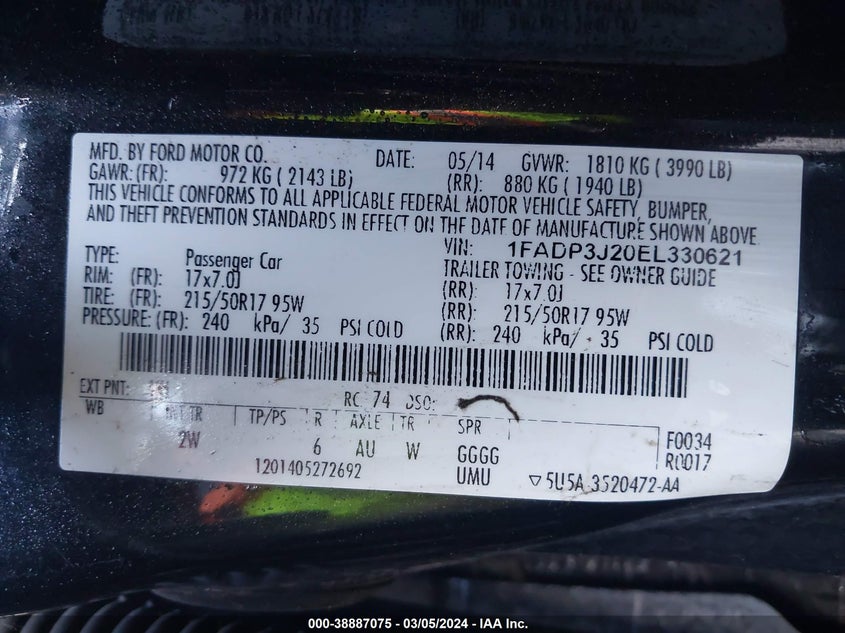 2014 FORD FOCUS TITANIUM - 1FADP3J20EL330621