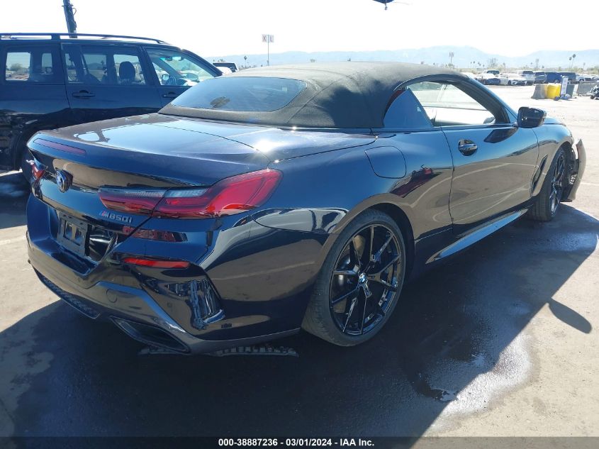 2019 BMW M850I xDrive VIN: WBAFY4C50KBX39455 Lot: 38887236