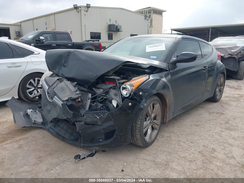 2013 Hyundai Veloster Base W/Black VIN: KMHTC6AD2DU160898 Lot: 38888037