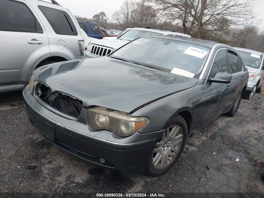 2002 BMW 745Li VIN: WBAGN63422DR07942 Lot: 38890338