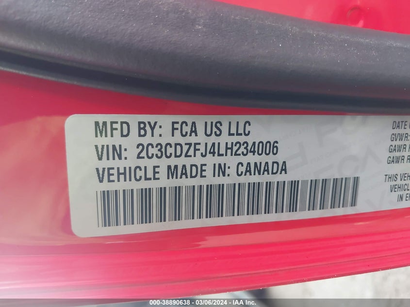 2020 DODGE CHALLENGER R/T SCAT PACK WIDEBODY - 2C3CDZFJ4LH234006